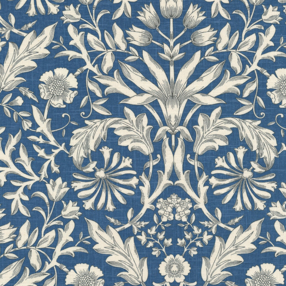 Teasel 2 Ink by Stout Designer Fabric RAINBOW LIBRARY HAZE/SKY 55%LIN 45%SVI SOUTH KOREA Horizontal: 27.250 and Vertical: 26.000 55 in - Swanky Fabrics -