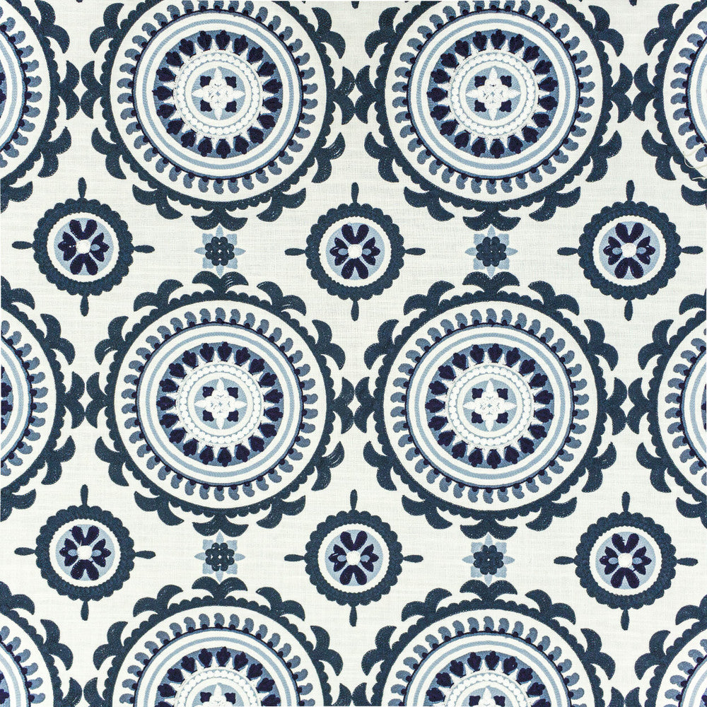 Tela 1 Indigo by Stout Designer Fabric COLOR MY WINDOW LAKE/SEAGLASS 84%COT 16%POL %PEMB INDIA Horizontal: 10.750 and Vertical: 9.625 51.5 in - Swanky Fabrics -