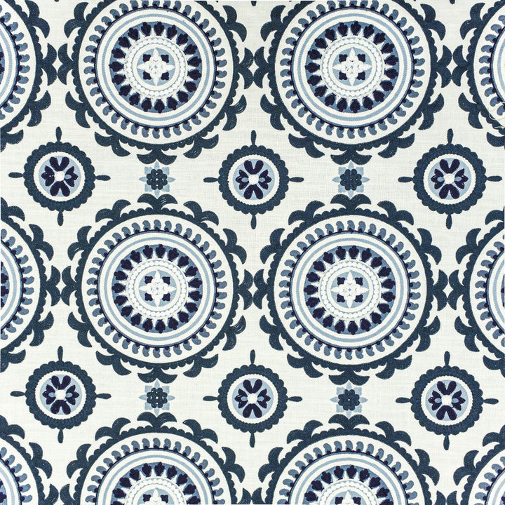Tela 1 Indigo by Stout Designer Fabric COLOR MY WINDOW LAKE/SEAGLASS 84%COT 16%POL %PEMB INDIA Horizontal: 10.750 and Vertical: 9.625 51.5 in - Swanky Fabrics -