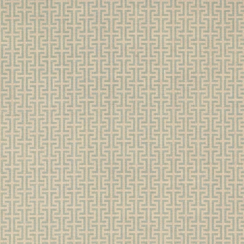 Temple Aqua Temp003 by Schumacher Designer Fabric VEERE GRENNEY I See Sample UNITED KINGDOM MEDIUM DUTY </p><p>Repeat: Horizontal: 2 3/8" (6CM) and Vertical: 1 1/2" (4CM) 52" (132CM) - Swanky Fabrics -