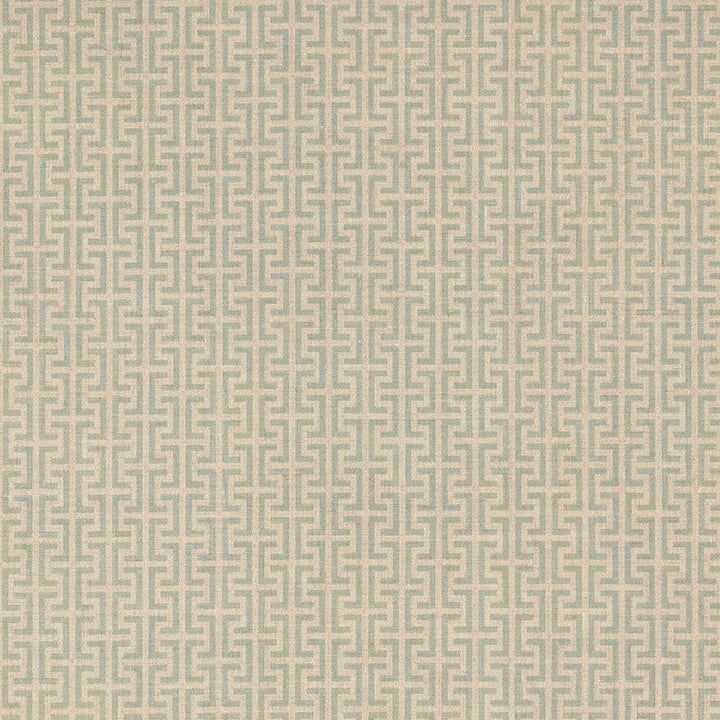 Temple Aqua Temp003 by Schumacher Designer Fabric VEERE GRENNEY I See Sample UNITED KINGDOM MEDIUM DUTY </p><p>Repeat: Horizontal: 2 3/8" (6CM) and Vertical: 1 1/2" (4CM) 52" (132CM) - Swanky Fabrics -