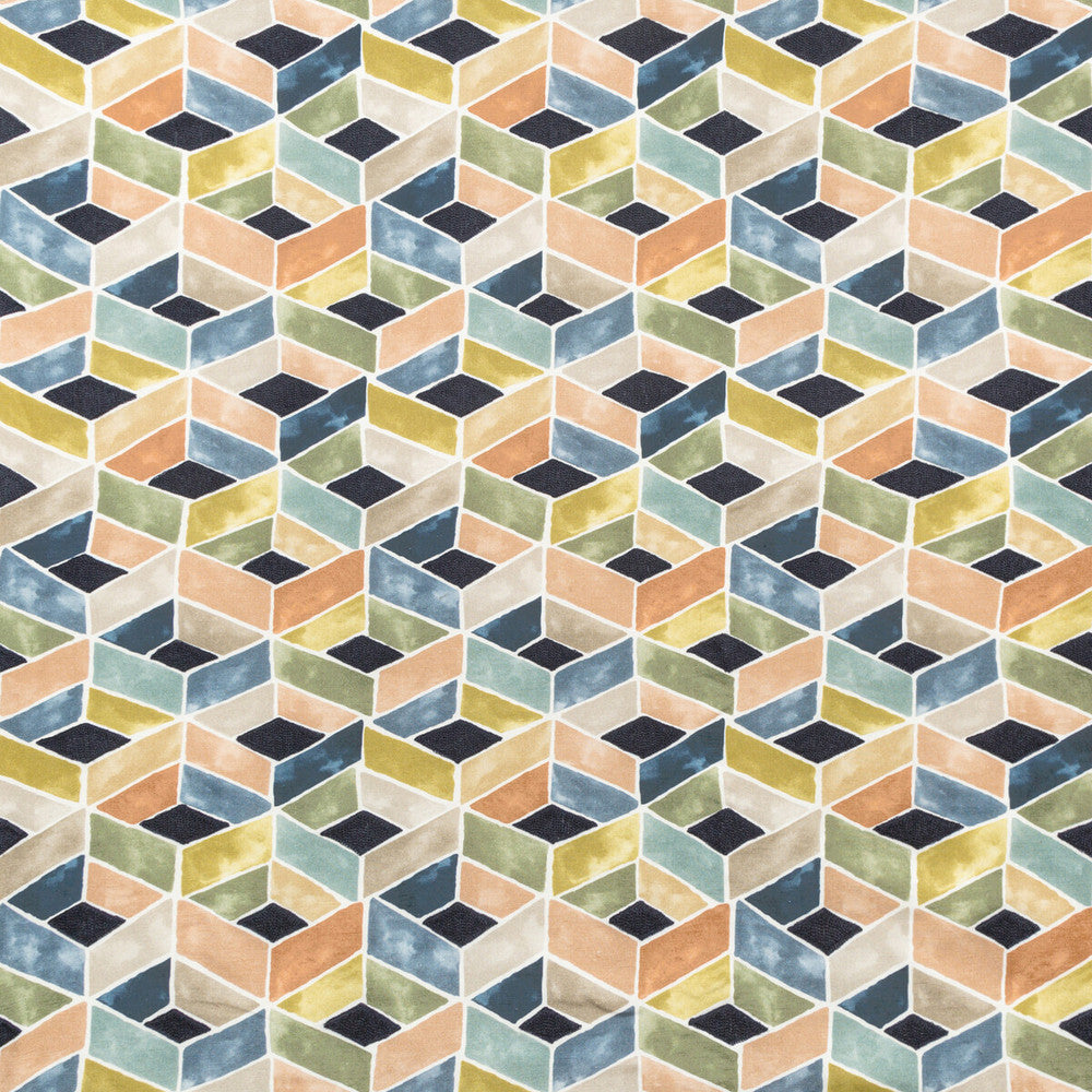 Tesserae Indigo Multi by Kravet Couture Designer Fabric MODERN COLORS-SOJOURN COLLECTION LINEN - 77%;ACRYLIC - 23% India Horizontal: 13.4 and Vertical: 13.2 53.5 - Swanky Fabrics -