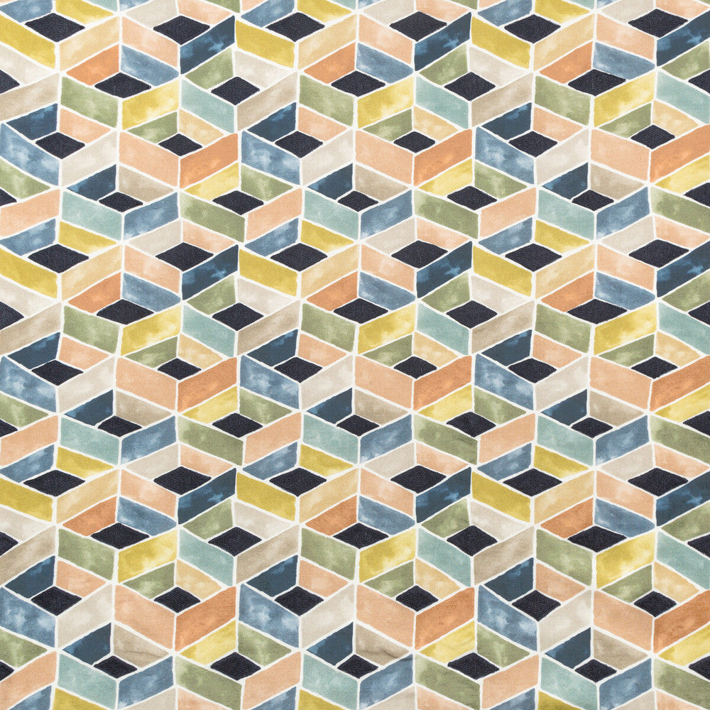 Tesserae Indigo Multi by Kravet Couture Designer Fabric MODERN COLORS-SOJOURN COLLECTION LINEN - 77%;ACRYLIC - 23% India - Horizontal: 13.4 and Vertical: 13.2 53.5 - Swanky Fabrics -