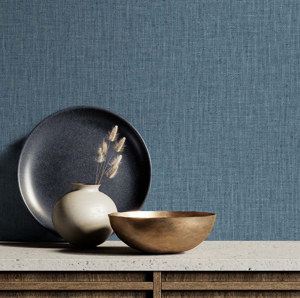 Tweed Washed Blue TG60013 by DuPont Designer Wallpaper