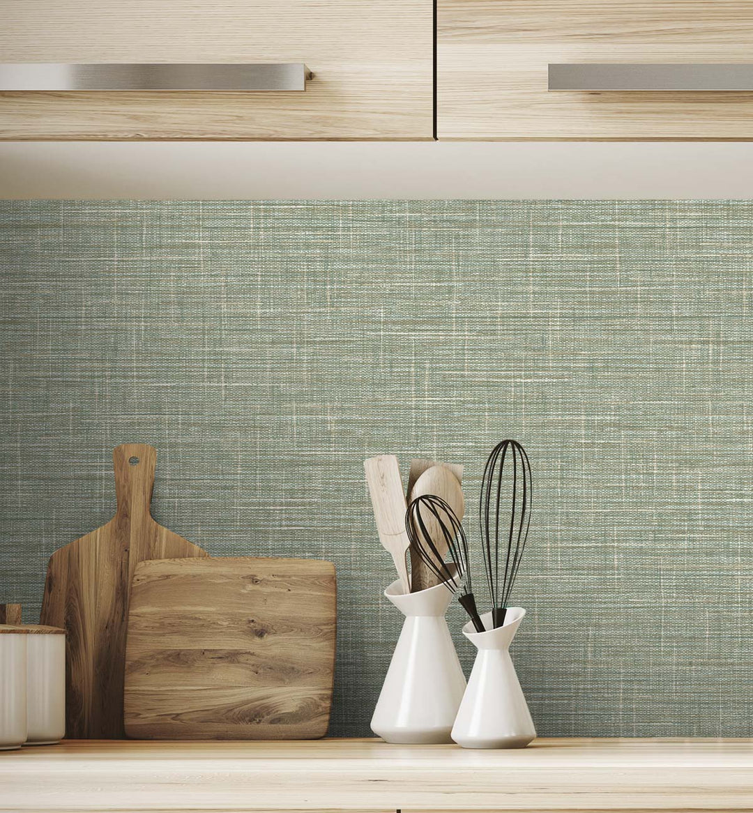 Grasmere Weave Olive TG60110 by DuPont Designer Wallpaper