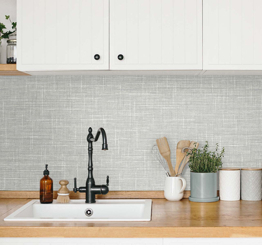 Grasmere Weave Cool Steel TG60138 by DuPont Designer Wallpaper