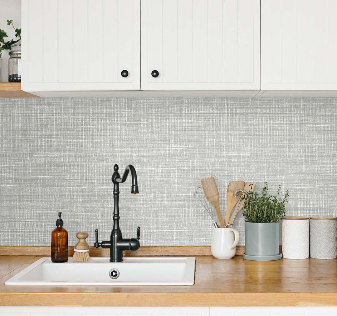 Grasmere Weave Cool Steel TG60138 by DuPont Designer Wallpaper