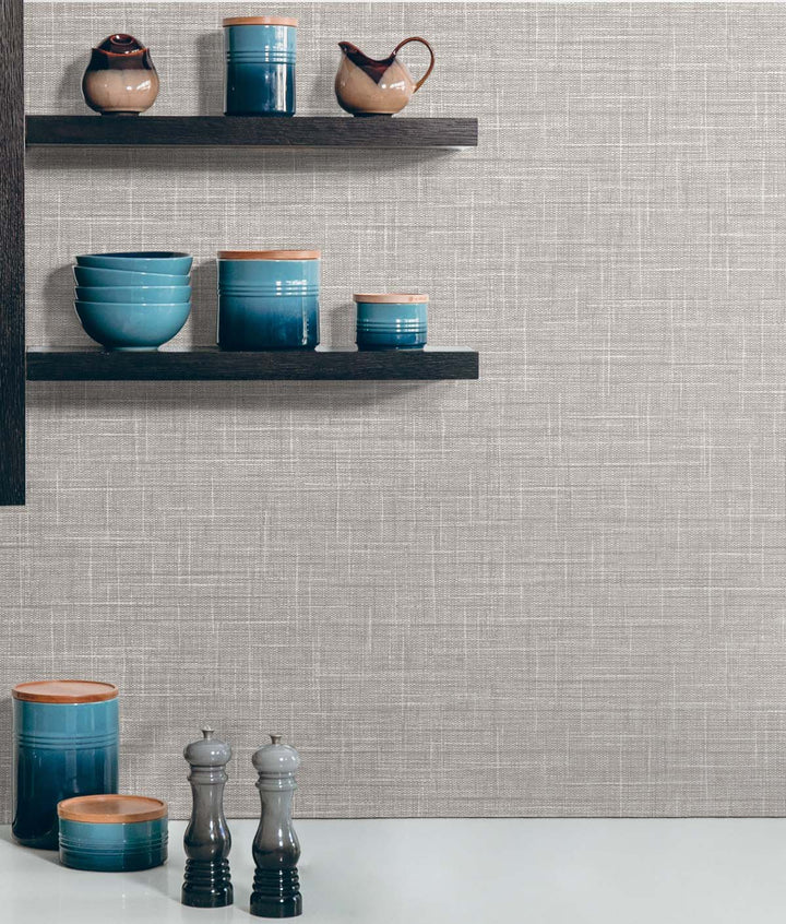 Grasmere Weave Winter Grey TG60147 by DuPont Designer Wallpaper