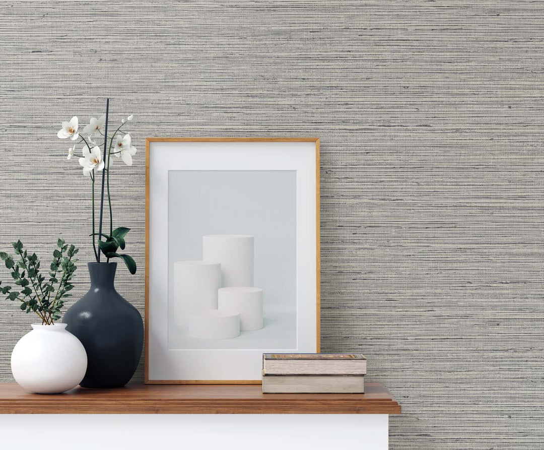 Edmond Faux Sisal Coal TG60352 by DuPont Designer Wallpaper