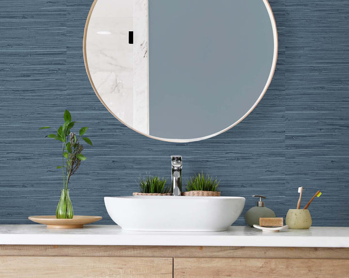 Marion Faux Arrowroot Midnight Denim TG60502 by DuPont Designer Wallpaper