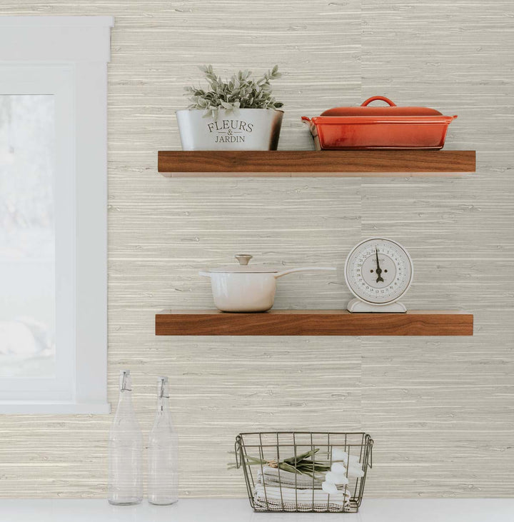 Marion Faux Arrowroot Earl Grey TG60528 by DuPont Designer Wallpaper