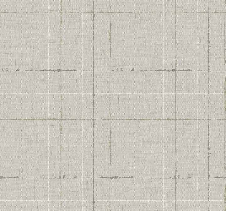 Gorton Plaid Pebble TH90108 by Seabrook Designs Designer Wallpaper