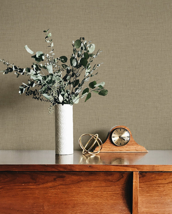 Stretford Linen Buttercream TH90205 by Seabrook Designs Designer Wallpaper