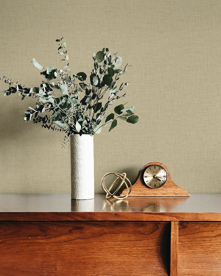 Stretford Linen Oatmilk TH90209 by Seabrook Designs Designer Wallpaper
