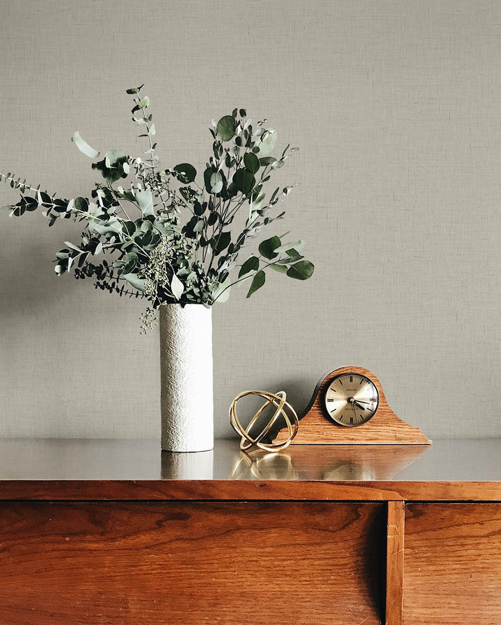 Stretford Linen Fog TH90231 by Seabrook Designs Designer Wallpaper