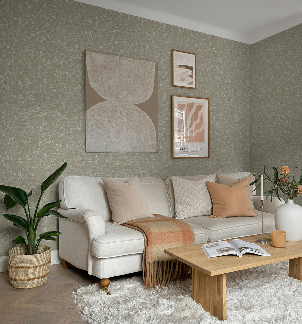 Withington Branch Mouse TH90307 by Seabrook Designs Designer Wallpaper