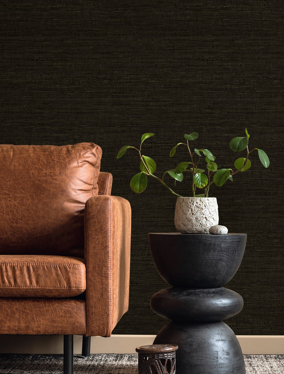 Wilslow Weave Coffee Bean TH90406 by Seabrook Designs Designer Wallpaper