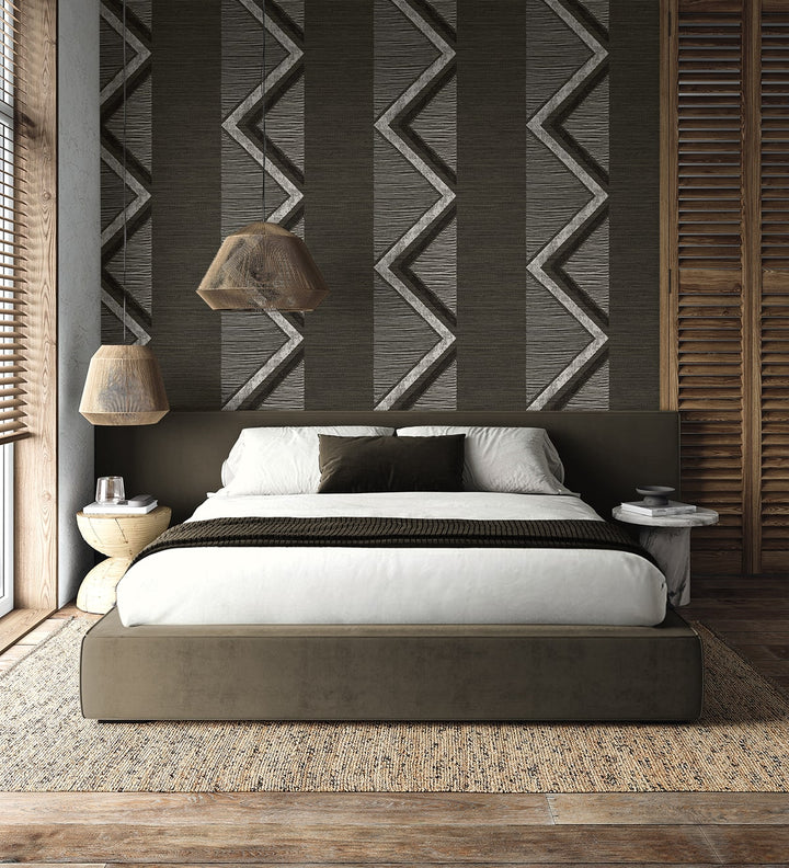 Beswick Chevron Shadow TH91500 by Seabrook Designs Designer Wallpaper