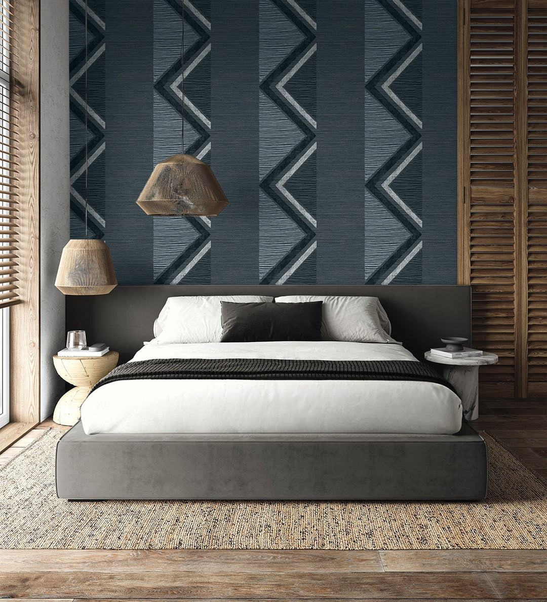 Beswick Chevron Derya TH91502 by Seabrook Designs Designer Wallpaper