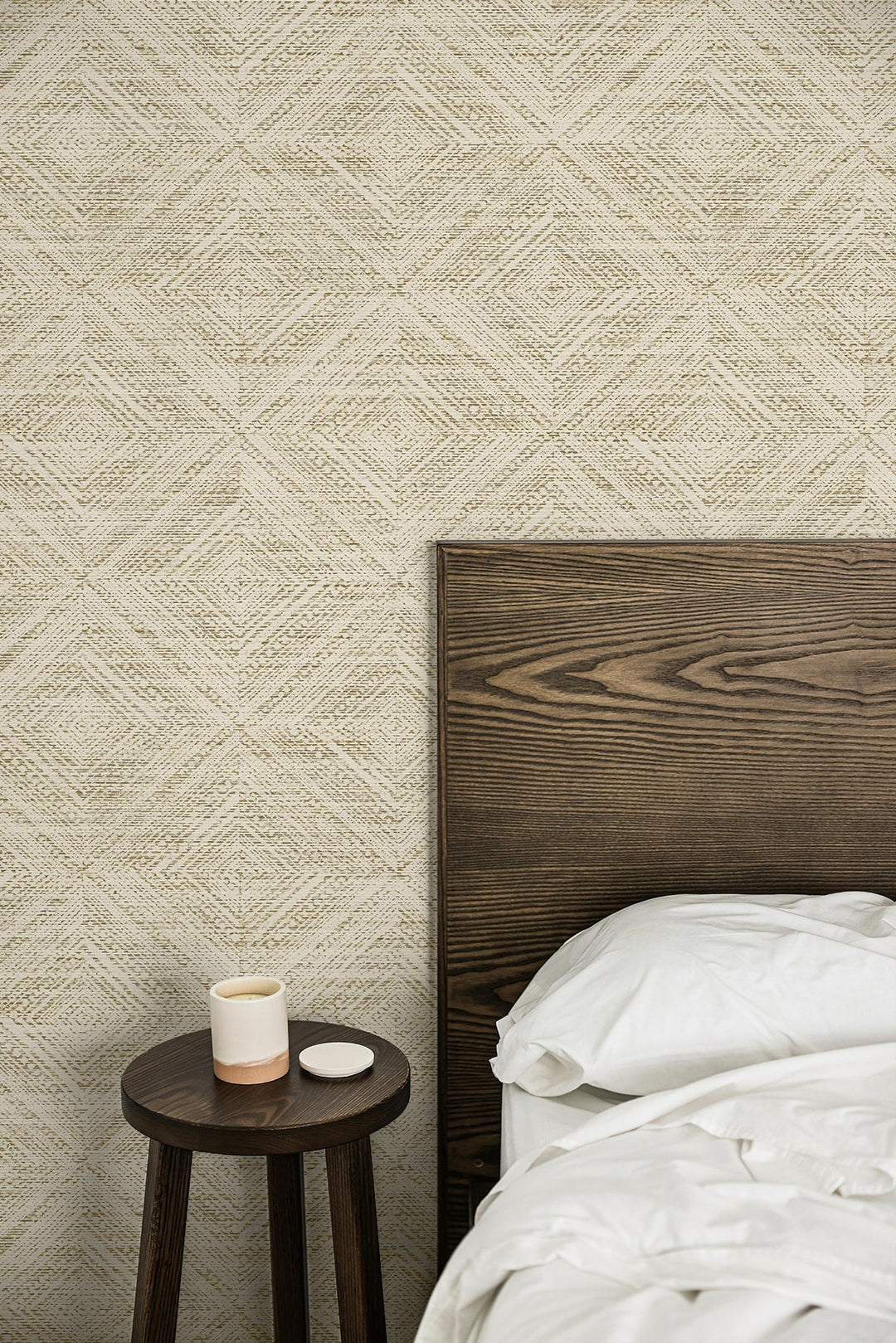 Leigh Diamond Cappuccino TH91606 by Seabrook Designs Designer Wallpaper