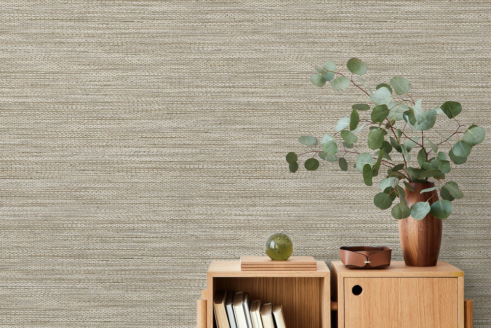 Hollinwood Weave Truffle TH91806 by Seabrook Designs Designer Wallpaper