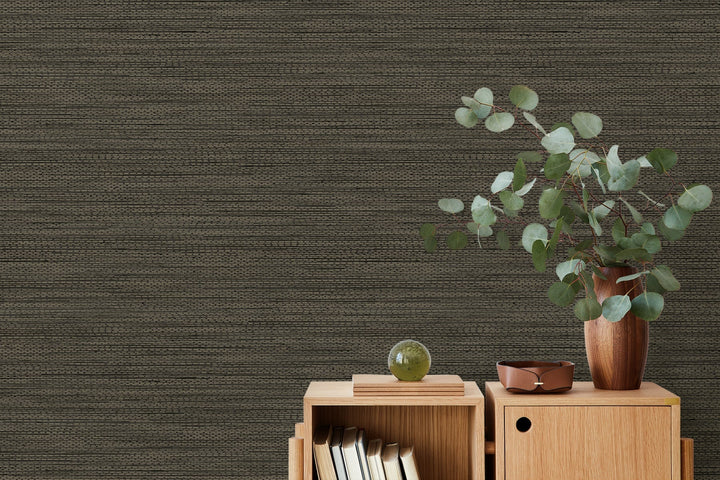 Hollinwood Weave Coffee TH91810 by Seabrook Designs Designer Wallpaper