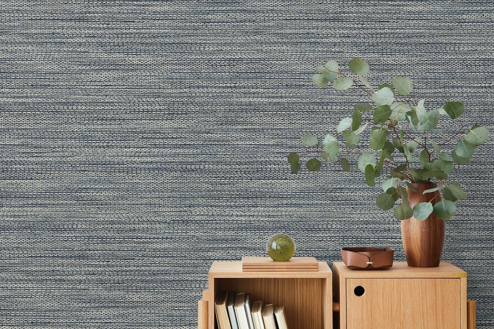 Hollinwood Weave Night Sky TH91812 by Seabrook Designs Designer Wallpaper