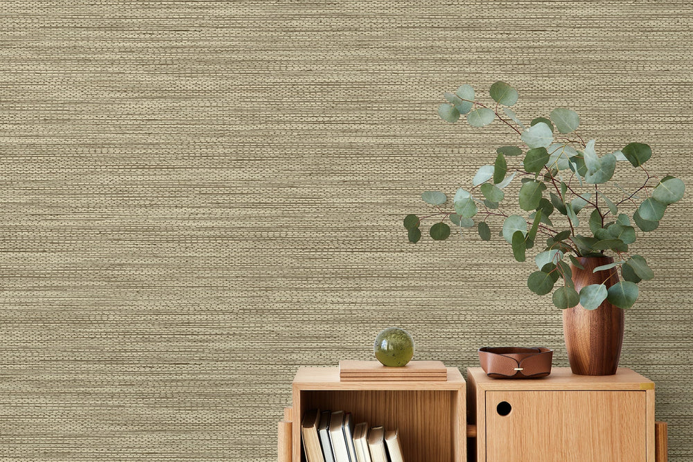 Hollinwood Weave Hazelnut TH91817 by Seabrook Designs Designer Wallpaper