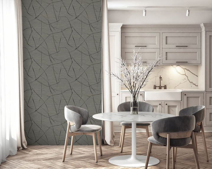 Davenport Sketch Burlap TH91906 by Seabrook Designs Designer Wallpaper