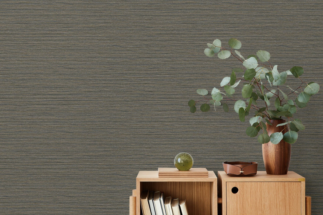 Newton Sisal Shale TH92106 by Seabrook Designs Designer Wallpaper