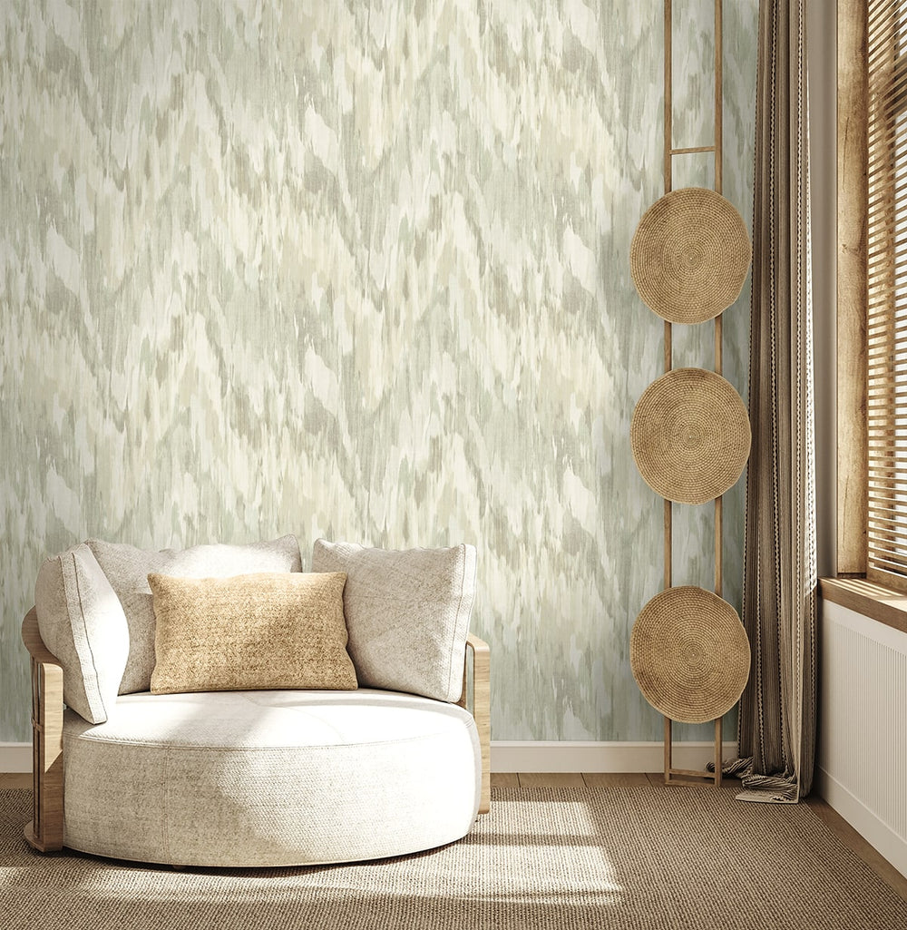 Bowdon Watercolor Stringcloth Reed TH92404 by Seabrook Designs Designer Wallpaper