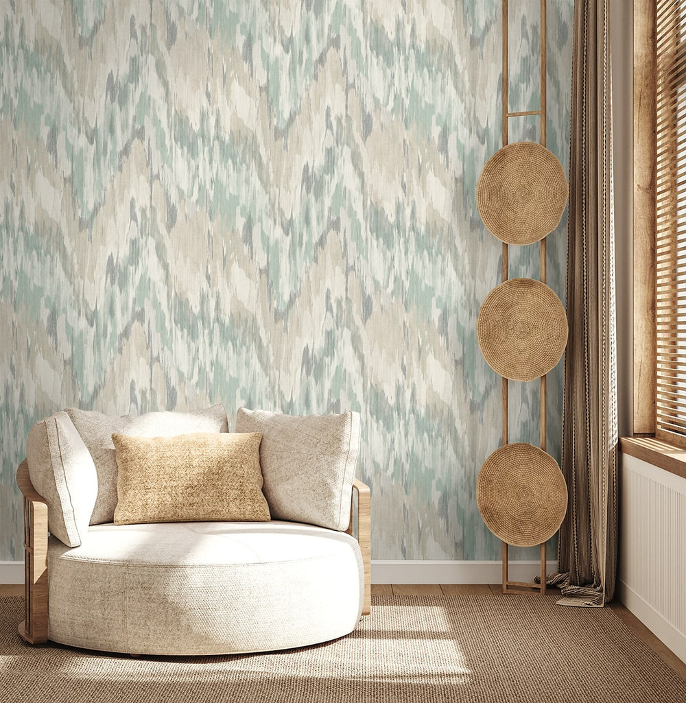 Bowdon Watercolor Stringcloth Clover TH92414 by Seabrook Designs Designer Wallpaper