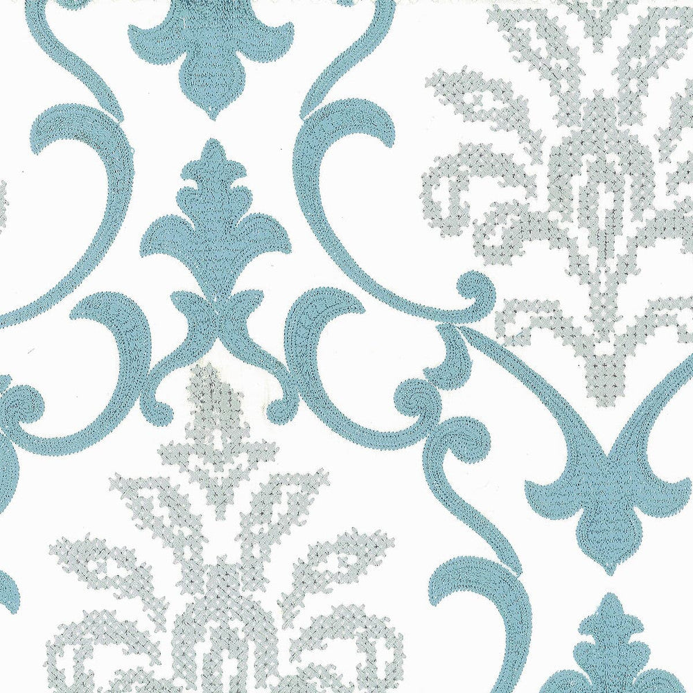 Tiburon 1 Starlight by Stout Designer Fabric EMBROIDERY IV 100%COT %BEMB INDIA </p><p>Repeat: 15.375 51.12 in - Swanky Fabrics -