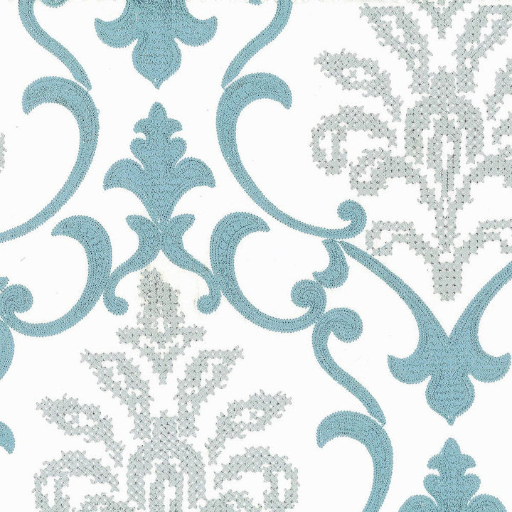 Tiburon 1 Starlight by Stout Designer Fabric EMBROIDERY IV 100%COT %BEMB INDIA </p><p>Repeat: 15.375 51.12 in - Swanky Fabrics -