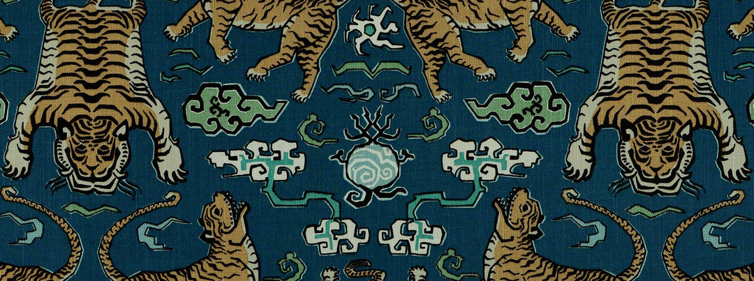 Tiger Republic 51 Denim by Covington Designer Fabric