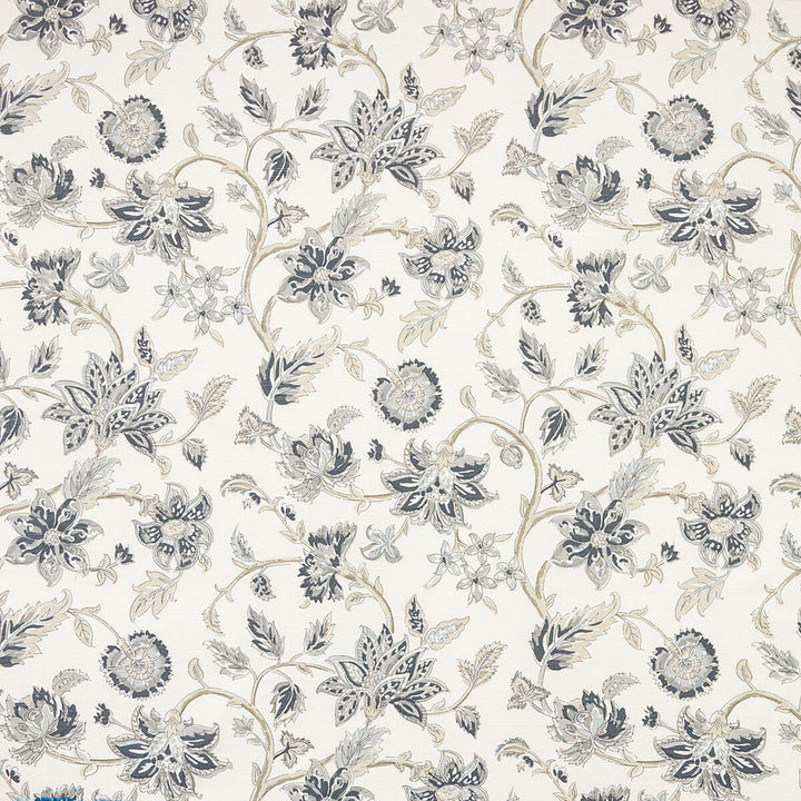 Tiru Vine Charcoal by Kravet Basics Designer Fabric CEYLON COTTON - 100% Pakistan MEDIUM Horizontal: 27 and Vertical: 27 54 - Swanky Fabrics -