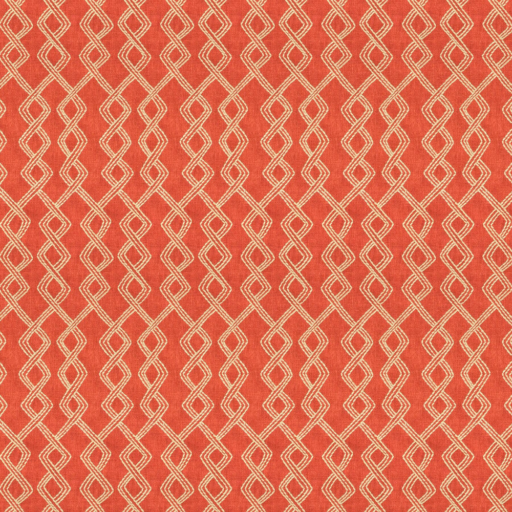 Tivoli 1 Paprika by Stout Designer Fabric Rainbow Library Mango/Cayenne 37% Cotton 37% Polyester 26% Spun Viscose Viscose Embroidery INDIA WYZENBEEK WEAR TEST (LIGHT DUTY) Horizontal: 4.25 and Vertical: 12.25 52 in - Swanky Fabrics -
