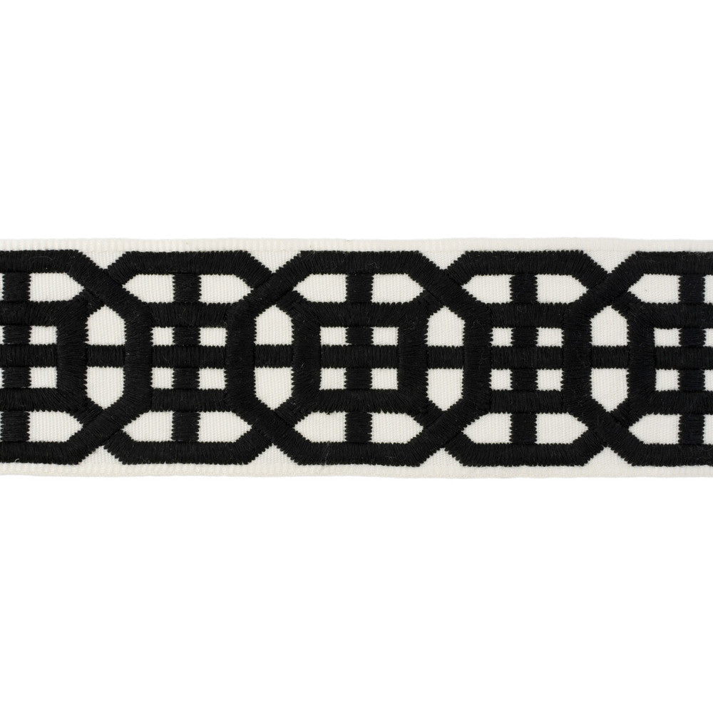 Avignon Tape Black by Lee Jofa Designer Trim SUZANNE KASLER COLLECTION II RAYON - 63.6%;POLYESTER - 36.4% India Horizontal: 2.4 and Vertical: 3.6 2.5 - Swanky Fabrics -