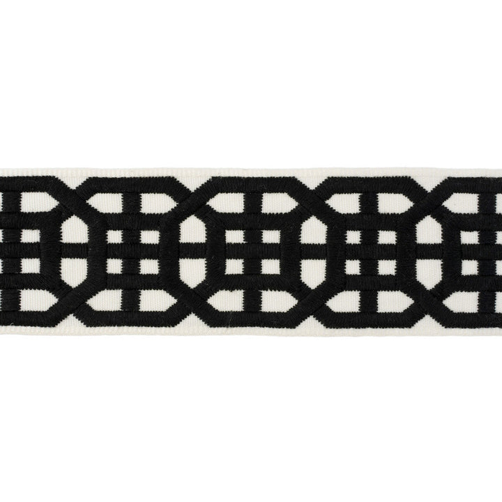 Avignon Tape Black by Lee Jofa Designer Trim SUZANNE KASLER COLLECTION II RAYON - 63.6%;POLYESTER - 36.4% India - Horizontal: 2.4 and Vertical: 3.6 2.5 - Swanky Fabrics -