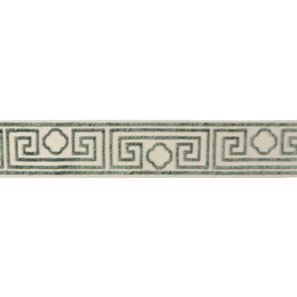 Madeleine Tape Dusk/Ivory by Lee Jofa Designer Trim SUZANNE KASLER COLLECTION II COTTON - 56%;VISCOSE - 44% India Horizontal: and Vertical: 9.25 2.56 - Swanky Fabrics -