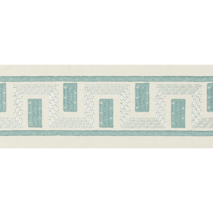 Seacliffe Tape Aqua by Lee Jofa Designer Trim WESTPORT TRIMMINGS COTTON - 58%;SPUN POLYESTER - 31%;VISCOSE - 11% India MEDIUM Horizontal: 3.14 and Vertical: 3.93 3.14 - Swanky Fabrics -