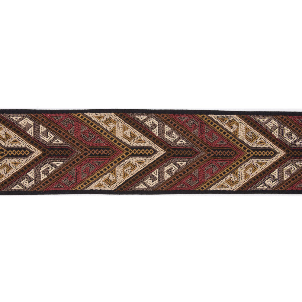 Zuqualla Tape Spice/Mocha by Lee Jofa Designer Trim MERKATO SPUN POLYESTER - 64%;COTTON - 36% India Horizontal: 4.52312 and Vertical: 7.683 4.52312 - Swanky Fabrics -