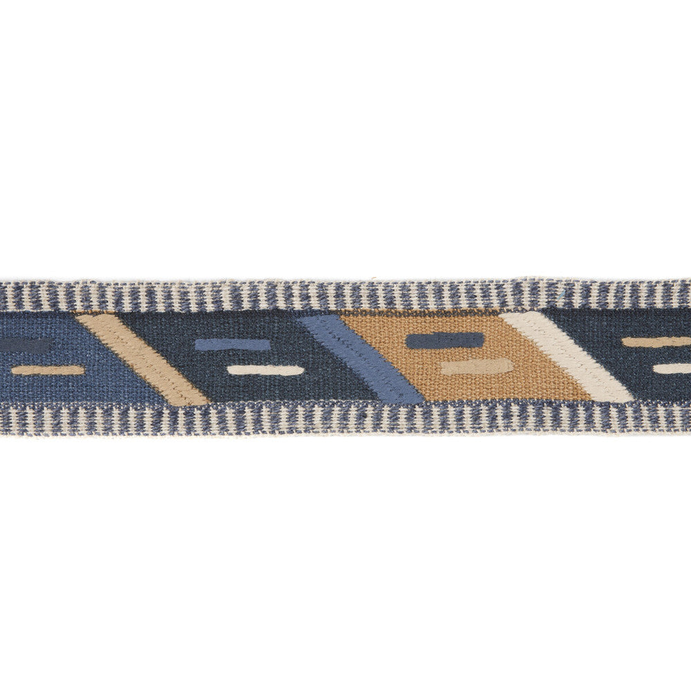 Abbe Tape Camel/Blue by Lee Jofa Designer Trim MERKATO JUTE - 55%;COTTON - 35%;POLYESTER - 10% India Horizontal: 2.70284 and Vertical: 15.51178 2.6792 - Swanky Fabrics -