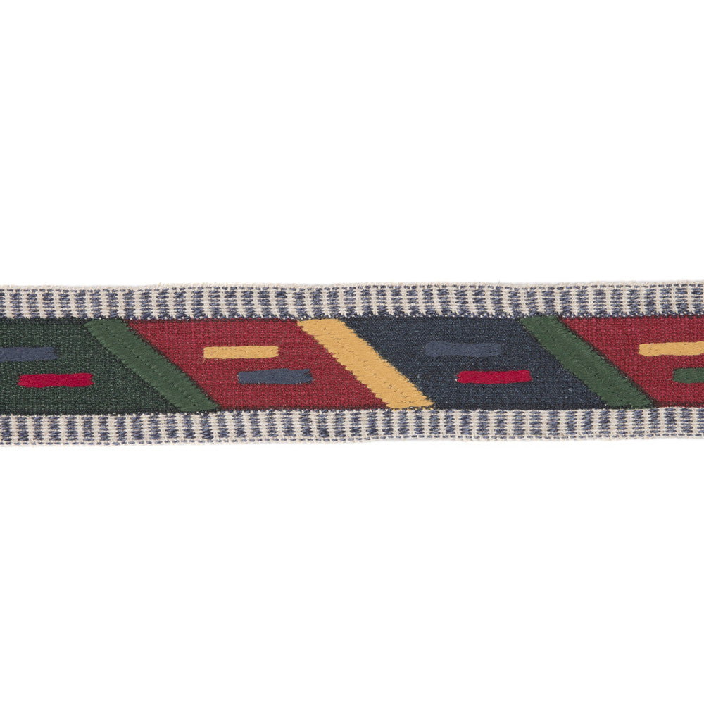 Abbe Tape Multi/Blue by Lee Jofa Designer Trim MERKATO JUTE - 55%;COTTON - 35%;POLYESTER - 10% India Horizontal: 2.70284 and Vertical: 15.51178 2.6792 - Swanky Fabrics -