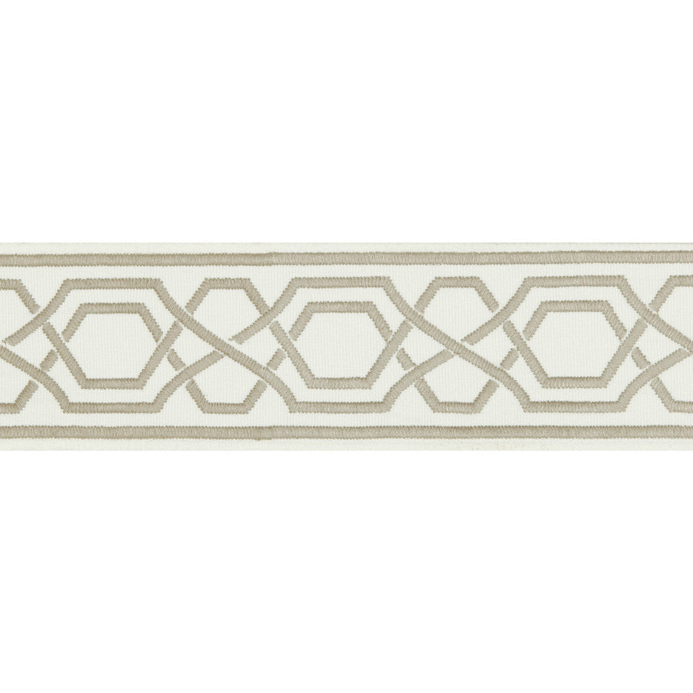 Yves Tape Grey by Lee Jofa Designer Trim SUZANNE KASLER THE RIVIERA COLLECTION POLYESTER - 100% India Horizontal: 2.36 and Vertical: 2.95 2.36 - Swanky Fabrics -