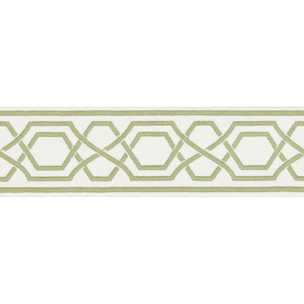 Yves Tape Green by Lee Jofa Designer Trim SUZANNE KASLER THE RIVIERA COLLECTION POLYESTER - 100% India Horizontal: 2.36 and Vertical: 2.95 2.36 - Swanky Fabrics -