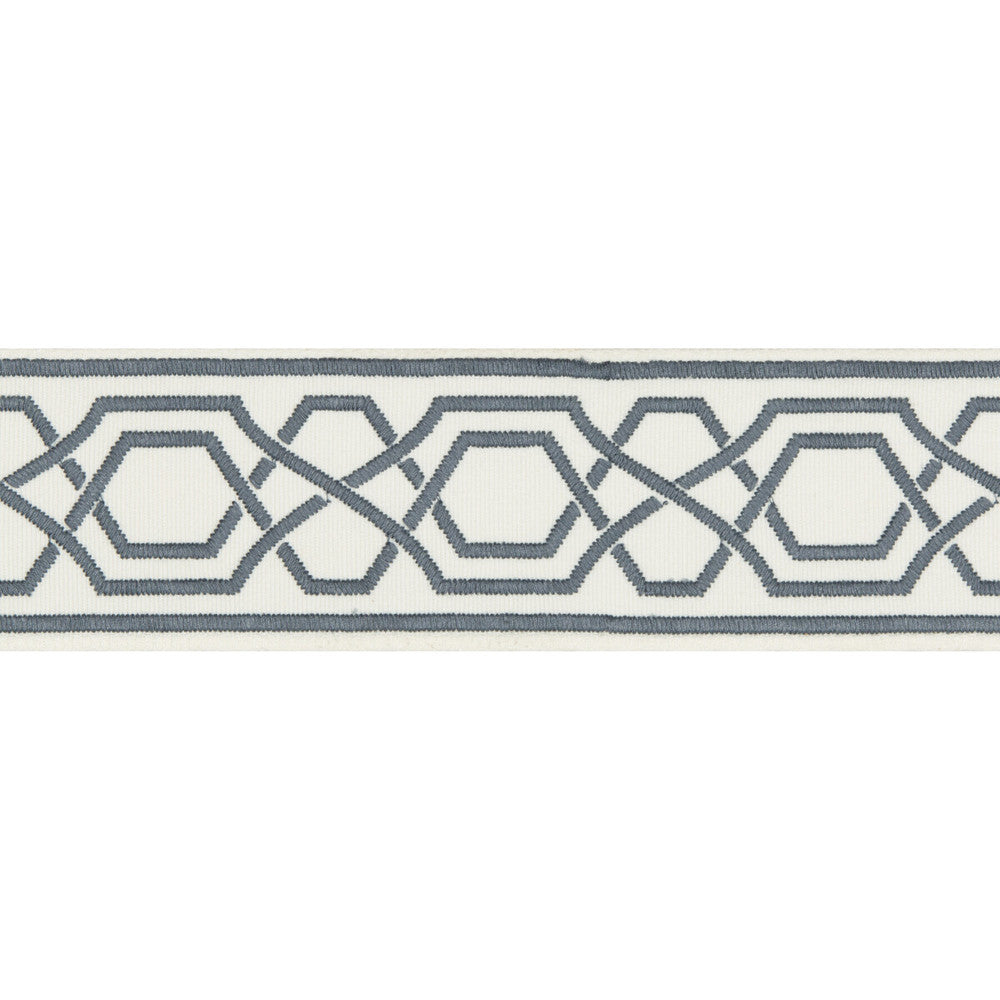 Yves Tape Slate by Lee Jofa Designer Trim SUZANNE KASLER THE RIVIERA COLLECTION POLYESTER - 100% India Horizontal: 2.36 and Vertical: 2.95 2.36 - Swanky Fabrics -