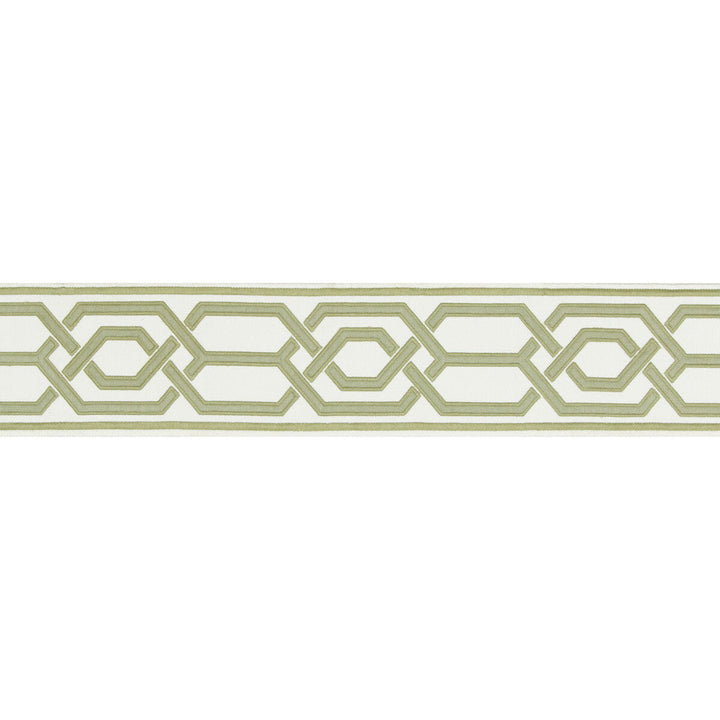 Yves Tape Ii Green by Lee Jofa Designer Trim SUZANNE KASLER THE RIVIERA COLLECTION POLYESTER - 77%;LINEN - 23% India Horizontal: 4.32 and Vertical: 7.87 4.32 - Swanky Fabrics -