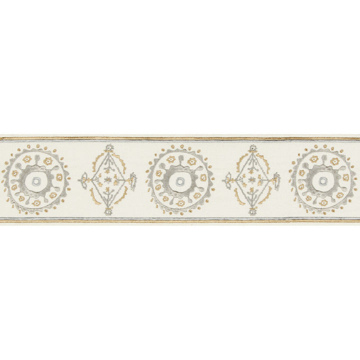 Belles Tape Grey/Beige by Lee Jofa Designer Trim SUZANNE KASLER THE RIVIERA COLLECTION POLYESTER - 57%;RAYON - 43% India Horizontal: 4.52 and Vertical: 7.87 4.52 - Swanky Fabrics -