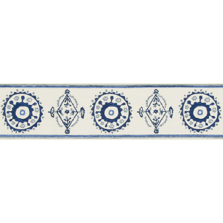 Belles Tape Blue/Navy by Lee Jofa Designer Trim SUZANNE KASLER THE RIVIERA COLLECTION POLYESTER - 57%;RAYON - 43% India Horizontal: 4.52 and Vertical: 7.87 4.52 - Swanky Fabrics -